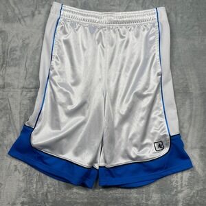 AND1 Men's White Blue Athletic Basketball Shorts Size Small